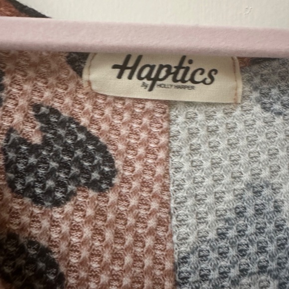 Leopard two tone Henley top - Picture 2 of 2